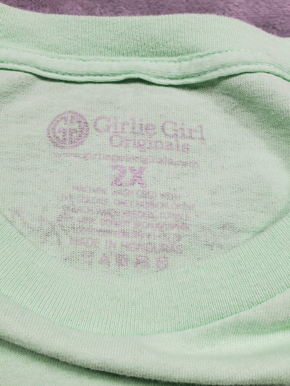 Girlie Girl Originals Selective Hearing Graphic T-shirt Mint Green Wm Sz 2X - Picture 3 of 9